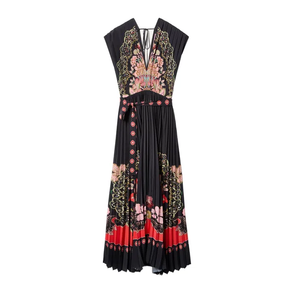 La Double J Accordion Dress in Cornucopia Placée Black