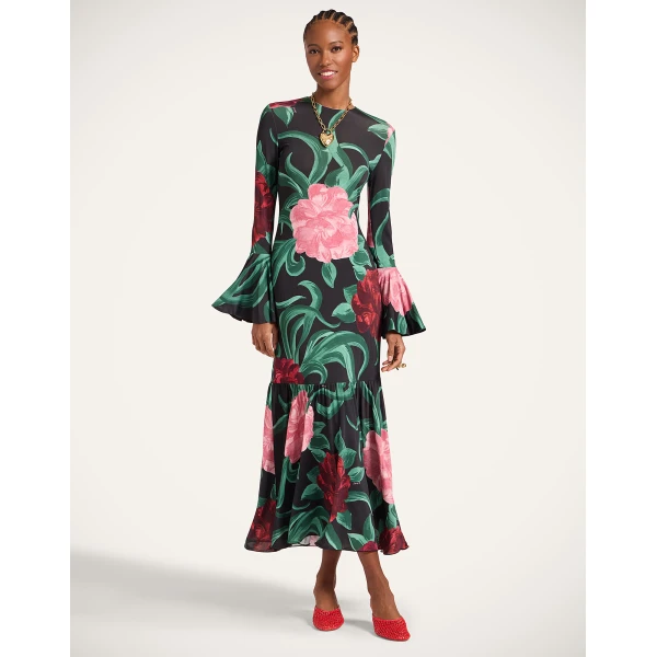 La Double J Alba Dress in Peony Black, view 2