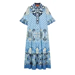 La Double J Artemis Dress in Cocoon Placée Blue