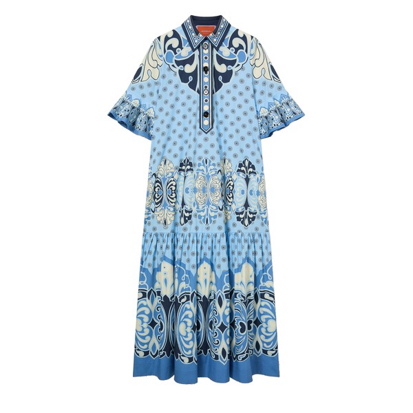 La Double J Artemis Dress in Cocoon Placée Blue