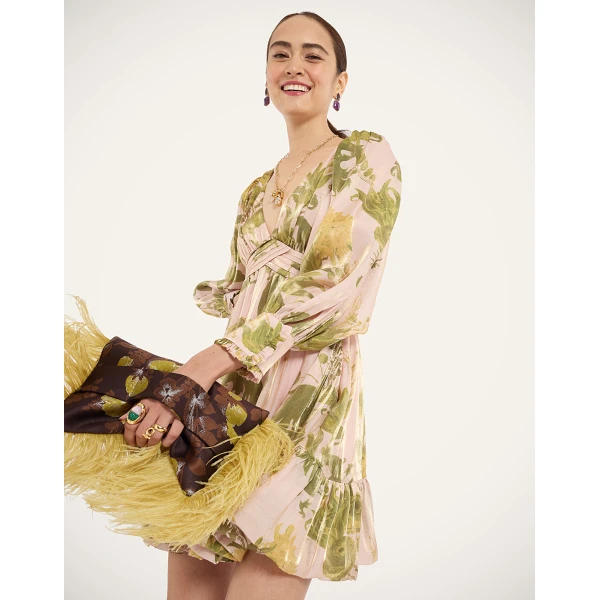 La Double J Beaming Dress in Coven Pink, view 6
