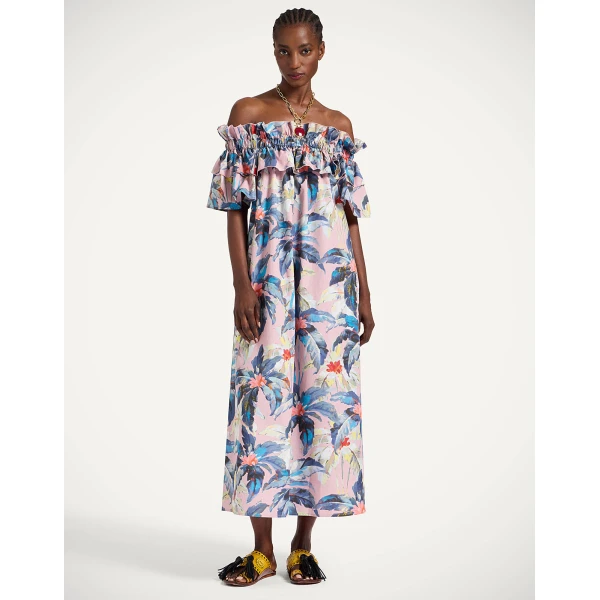 La Double J Breakfast Dress in Maxi Tropicana Mauve, view 2