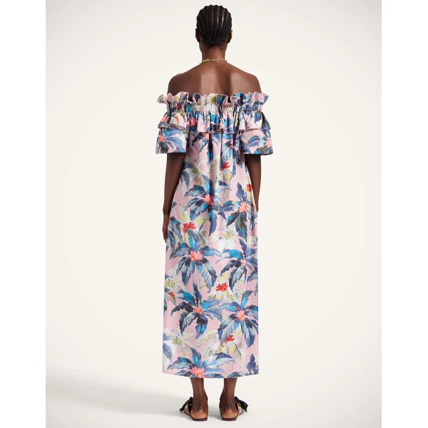 La Double J Breakfast Dress in Maxi Tropicana Mauve, view 3