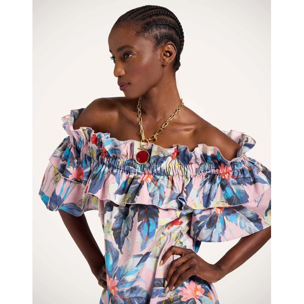 La Double J Breakfast Dress in Maxi Tropicana Mauve, view 4