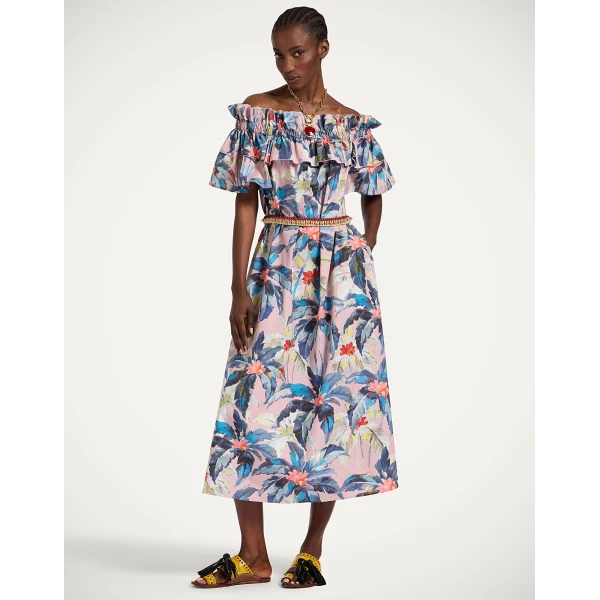 La Double J Breakfast Dress in Maxi Tropicana Mauve, view 6