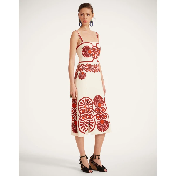 La Double J Buy Me A Martini Dress in Medallion Placée Cream, view 4