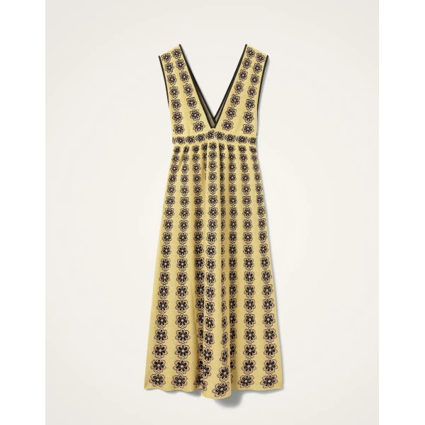 La Double J Caper Dress in Multicolor Gold & Pink, view 5