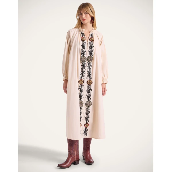 La Double J Cerere Shirt Dress in Solid Pale Pink, view 2
