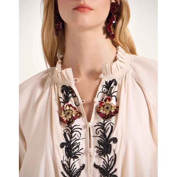La Double J Cerere Shirt Dress in Solid Pale Pink, view 5