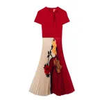 La Double J Chignon Dress in Queen Peony Placée Red