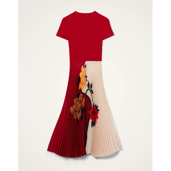 La Double J Chignon Dress in Queen Peony Placée Red, view 6