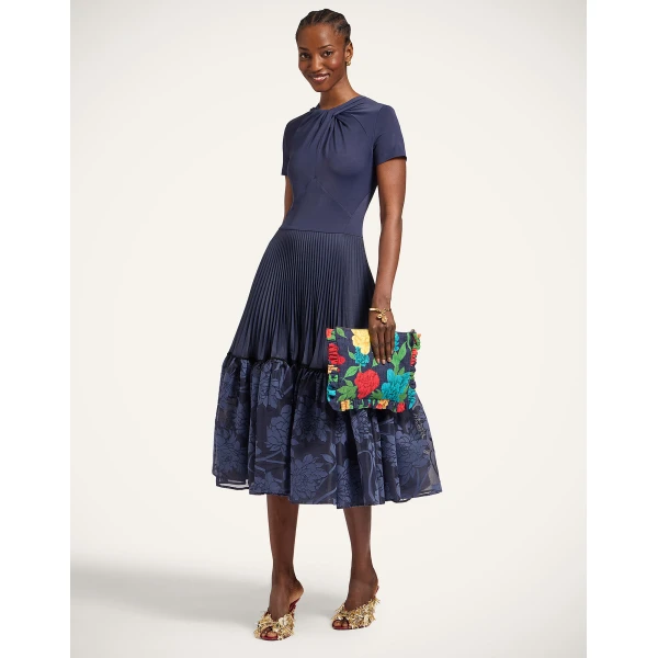 La Double J Chignon Dress in Solid Midnight Blue, view 2