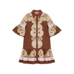 La Double J Choux Dress in Kells Swirl Placée Burgundy