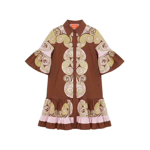 La Double J Choux Dress in Kells Swirl Placée Burgundy