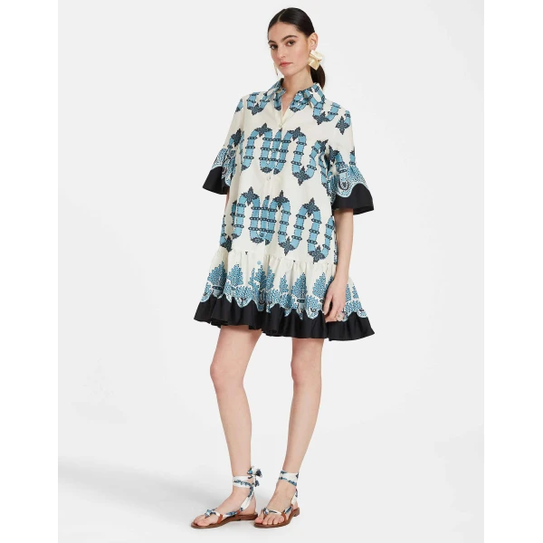 La Double J Choux Dress in Scirocco Placée Ivory, view 2