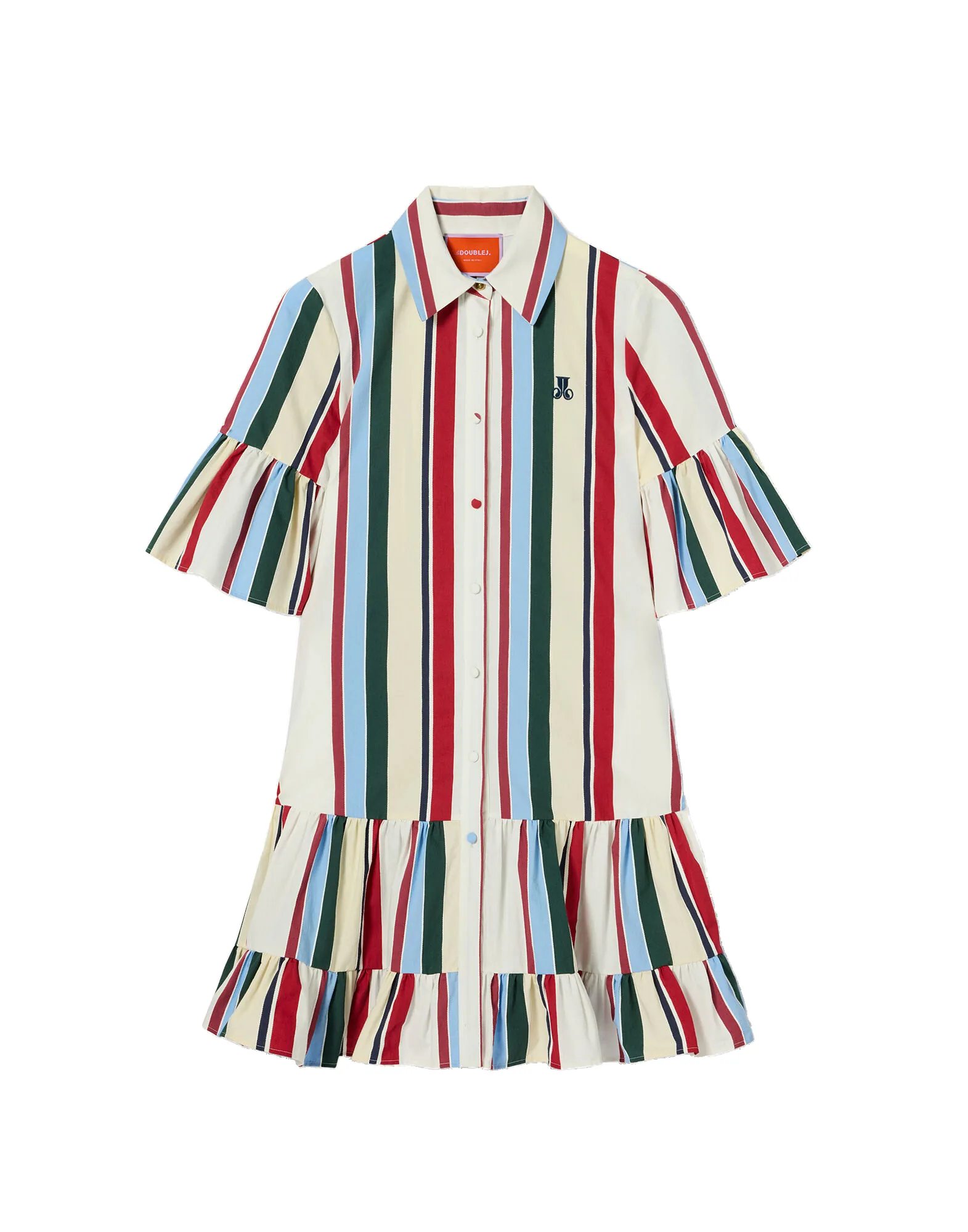 La DoubleJ Choux Dress in Stripes Multicolor - Dresses - Milanese Maximalist Fashion at Luxury Shoes La Double J Choux Dress in Stripes Multicolor