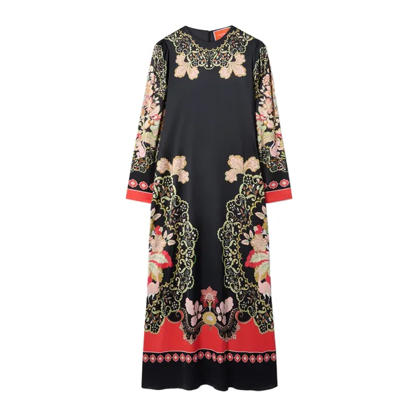 La Double J Clingy Swing in Cornucopia Placée Black Dress