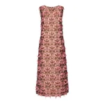 La Double J Column Dress in Grove Kaki/Pink