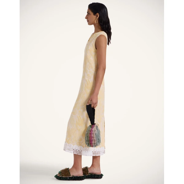 La Double J Column Dress in Iris Yellow, view 4