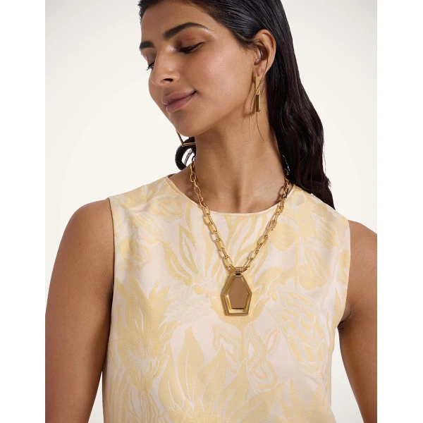 La Double J Column Dress in Iris Yellow, view 5