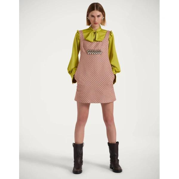 La Double J Ella Mini Dress in Tulip Pale Pink, view 6