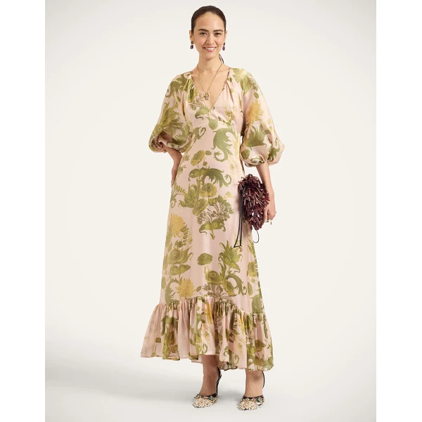 La Double J Eve-Ning V Dress in Coven Pink, view 2