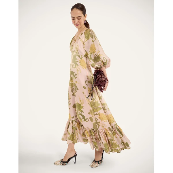 La Double J Eve-Ning V Dress in Coven Pink, view 5
