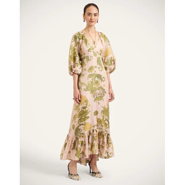 La Double J Eve-Ning V Dress in Coven Pink, view 6