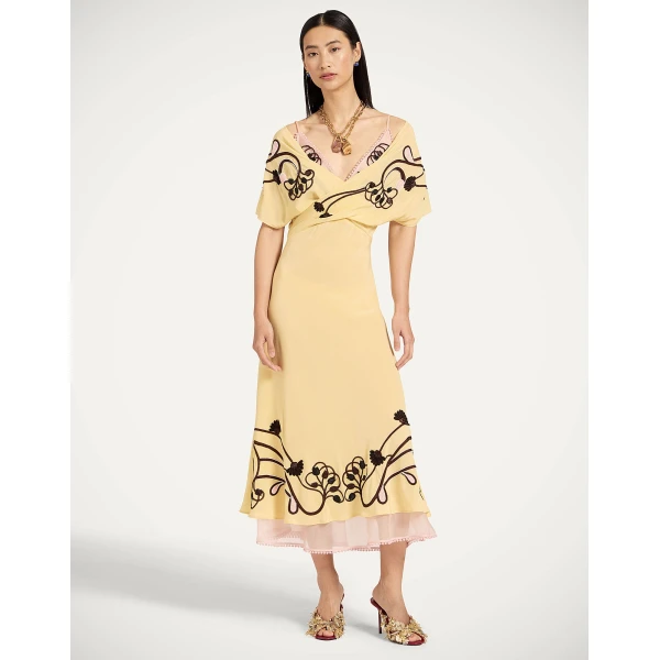 La Double J Foyer Dress in Solid Yellow, view 2