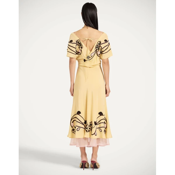 La Double J Foyer Dress in Solid Yellow, view 3