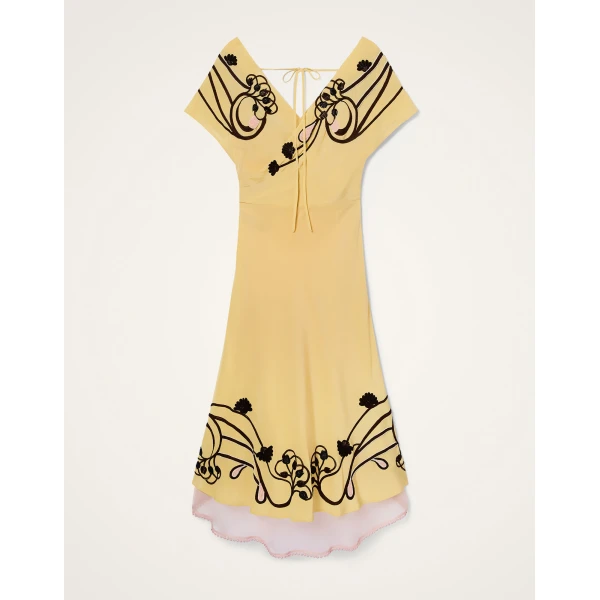 La Double J Foyer Dress in Solid Yellow, view 6