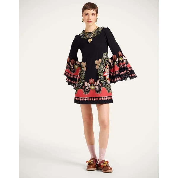La Double J Friday Dress in Cornucopia Placée Black, view 2