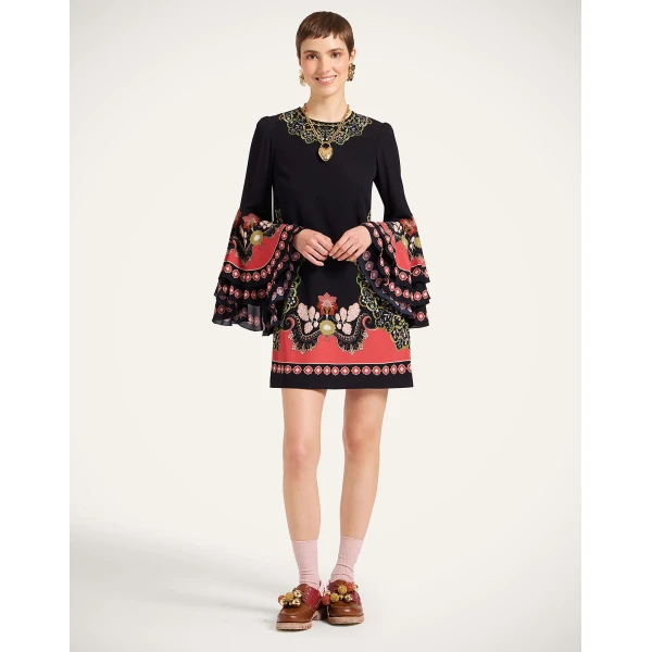 La Double J Friday Dress in Cornucopia Placée Black, view 4