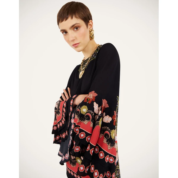 La Double J Friday Dress in Cornucopia Placée Black, view 5