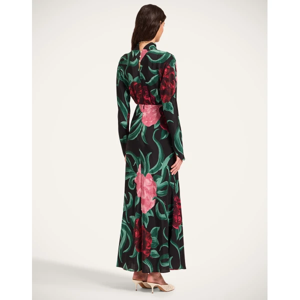 La Double J Gilda Dress in Peony Black, view 3