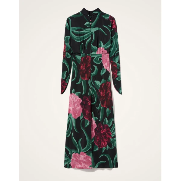 La Double J Gilda Dress in Peony Black, view 6