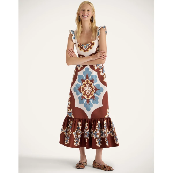 La Double J Gingerbread Dress in Palazzo Placée Chocolate, view 2