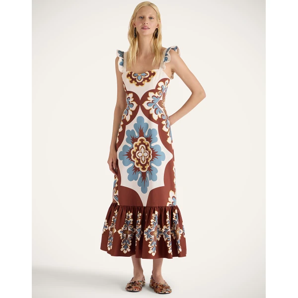 La Double J Gingerbread Dress in Palazzo Placée Chocolate, view 4