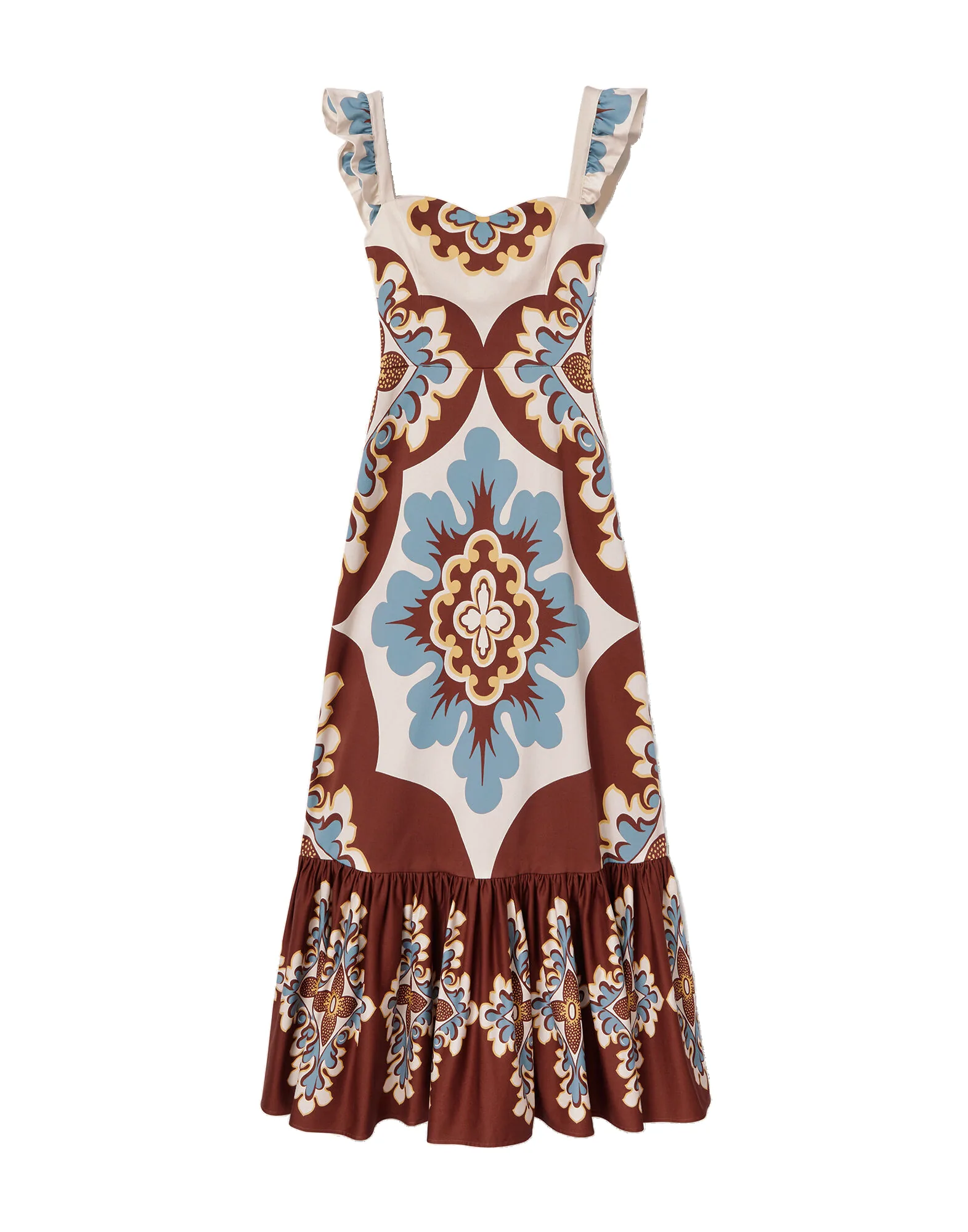 La DoubleJ Gingerbread Dress in Palazzo Placée Chocolate - Dresses - Milanese Maximalist Fashion at Luxury Shoes La Double J Gingerbread Dress in Palazzo Placée Chocolate