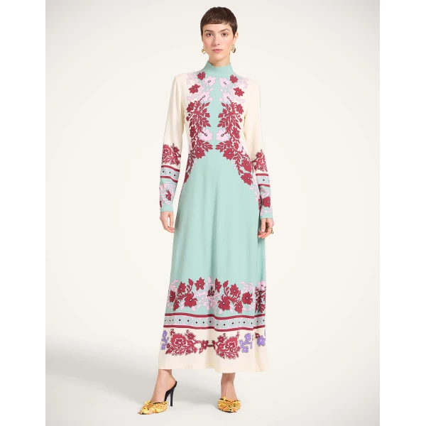 La Double J Halle Dress in Regalia Placée Menta, view 2