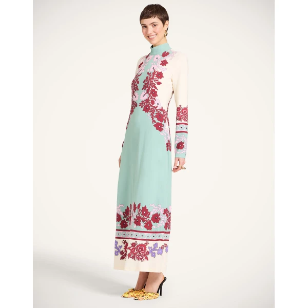 La Double J Halle Dress in Regalia Placée Menta, view 4