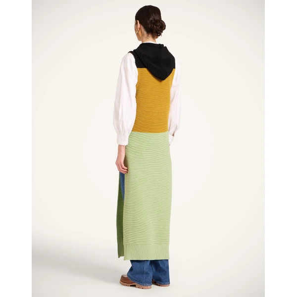 La Double J Hoody Dress in Color Block Black, Yellow & Green, view 3
