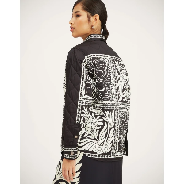 La Double J Iris Shirt Jacket in Mix Tiles Placée Black, view 5