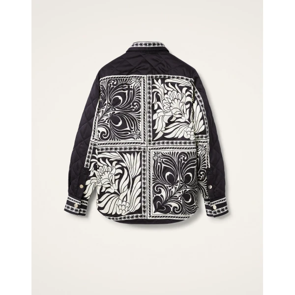 La Double J Iris Shirt Jacket in Mix Tiles Placée Black, view 6