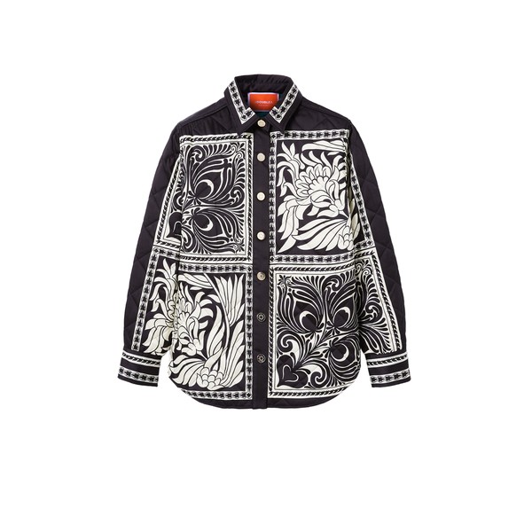 La Double J Iris Shirt Jacket in Mix Tiles Placée Black