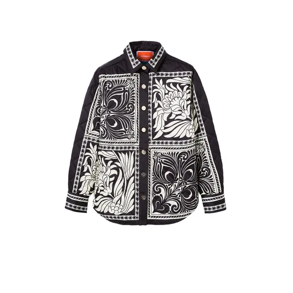 Iris Shirt Jacket in Mix Tiles Placée Black