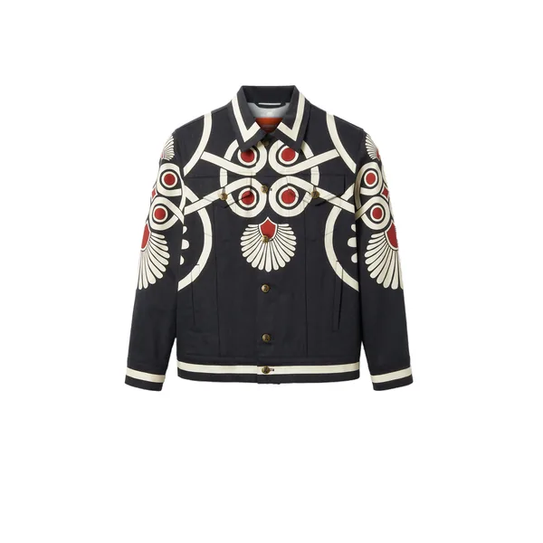 JJ Jean Jacket in Medallion Placée Black