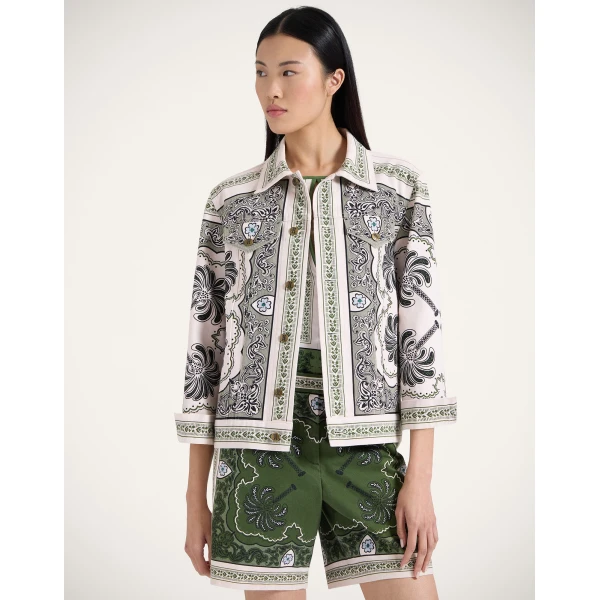 La Double J JJ Jean Jacket in Mirage Placée Green, view 2