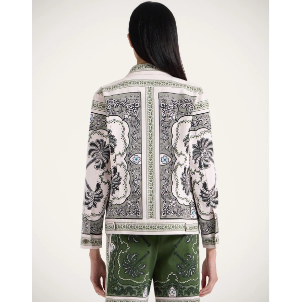 La Double J JJ Jean Jacket in Mirage Placée Green, view 3