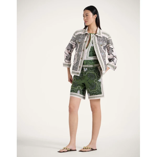 La Double J JJ Jean Jacket in Mirage Placée Green, view 4